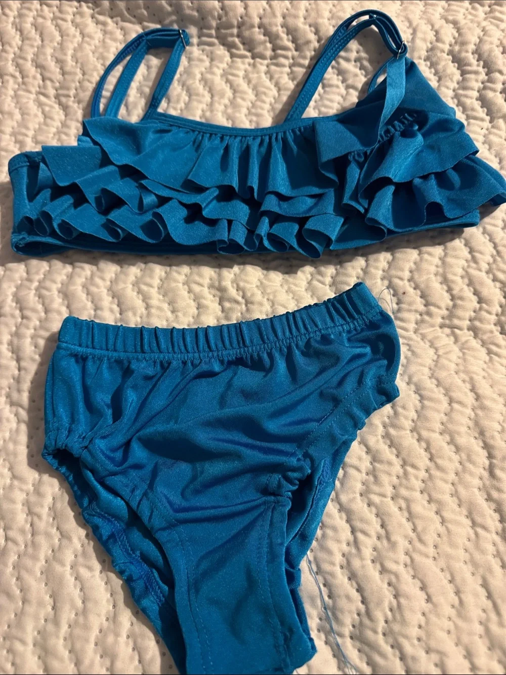 Girls Ruffle Two-Piece Swim Set - Blue
